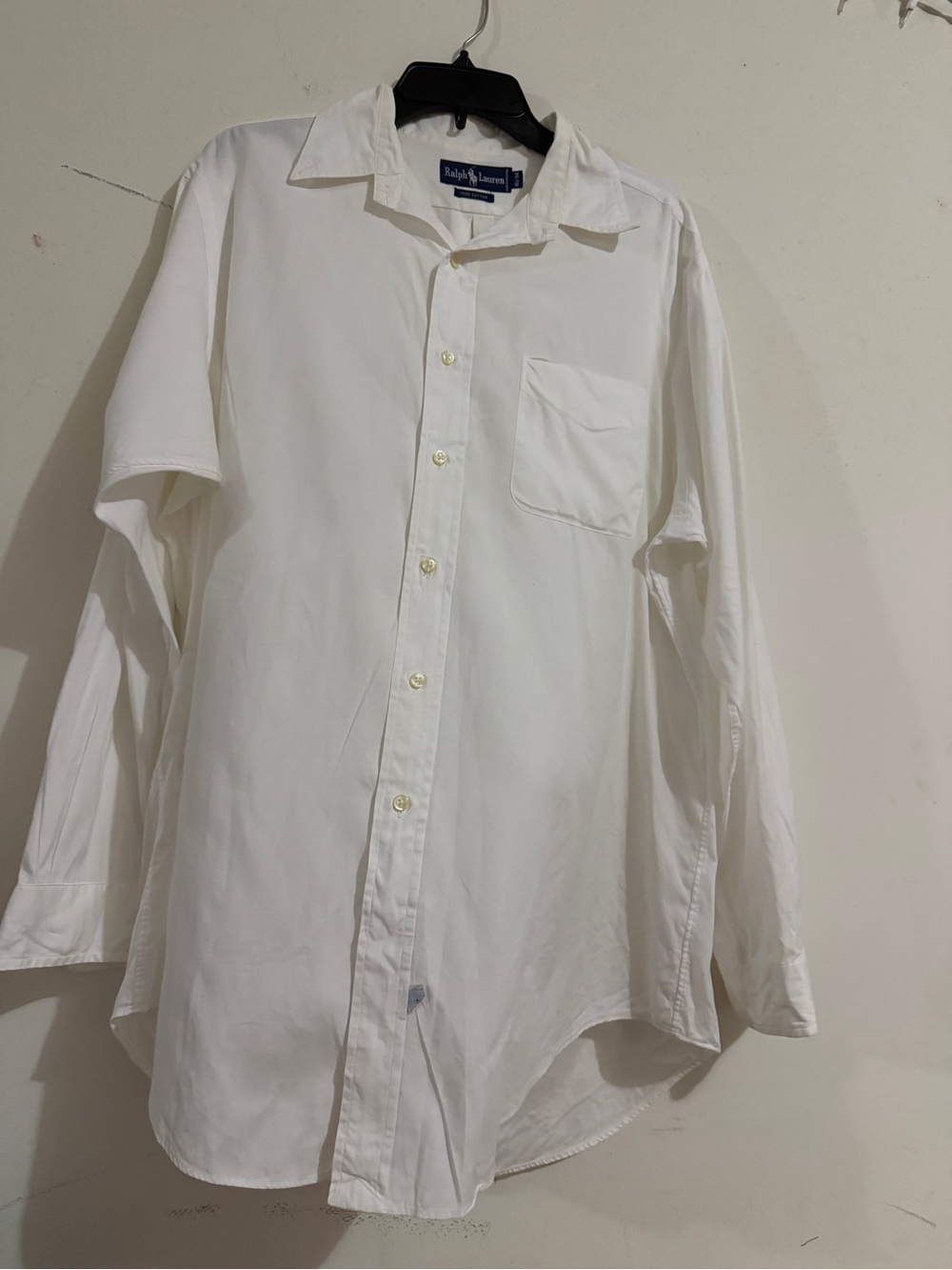 Ralph Lauren White Long-Sleeve Button-Down Dress Shirt